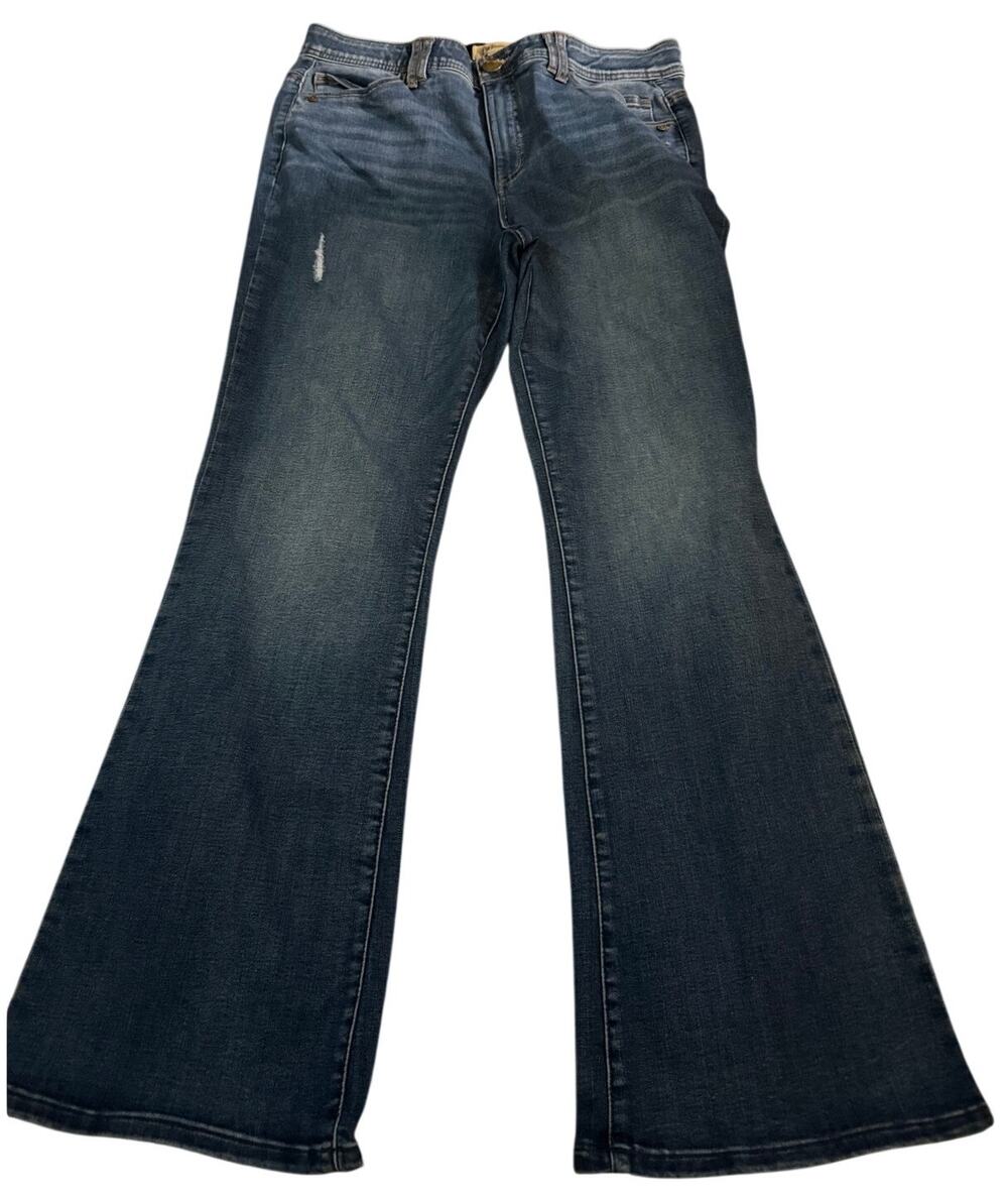 Democracy Ab"solution" Bootcut Jeans, Medium Wash Stretch Denim, Size 14
